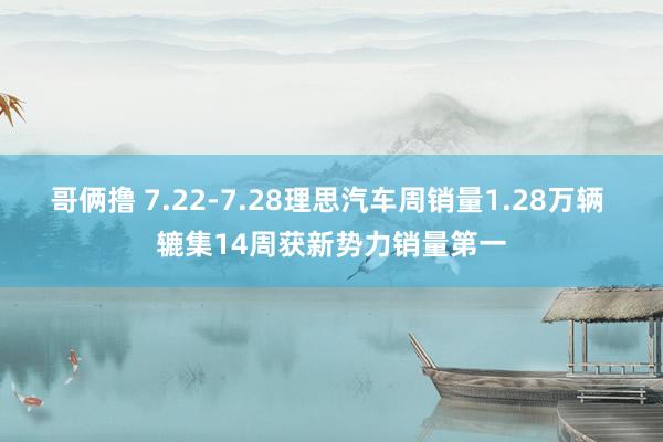 哥俩撸 7.22-7.28理思汽车周销量1.28万辆 辘集14周获新势力销量第一