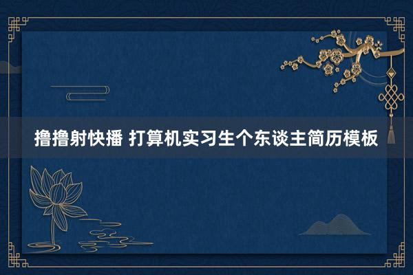 撸撸射快播 打算机实习生个东谈主简历模板