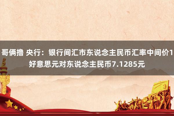 哥俩撸 央行：银行间汇市东说念主民币汇率中间价1好意思元对东说念主民币7.1285元