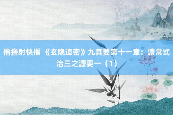 撸撸射快播 《玄隐遗密》九真要第十一章：灋常式治三之灋要一（1）