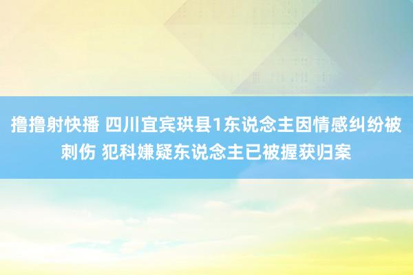 撸撸射快播 四川宜宾珙县1东说念主因情感纠纷被刺伤 犯科嫌疑东说念主已被握获归案